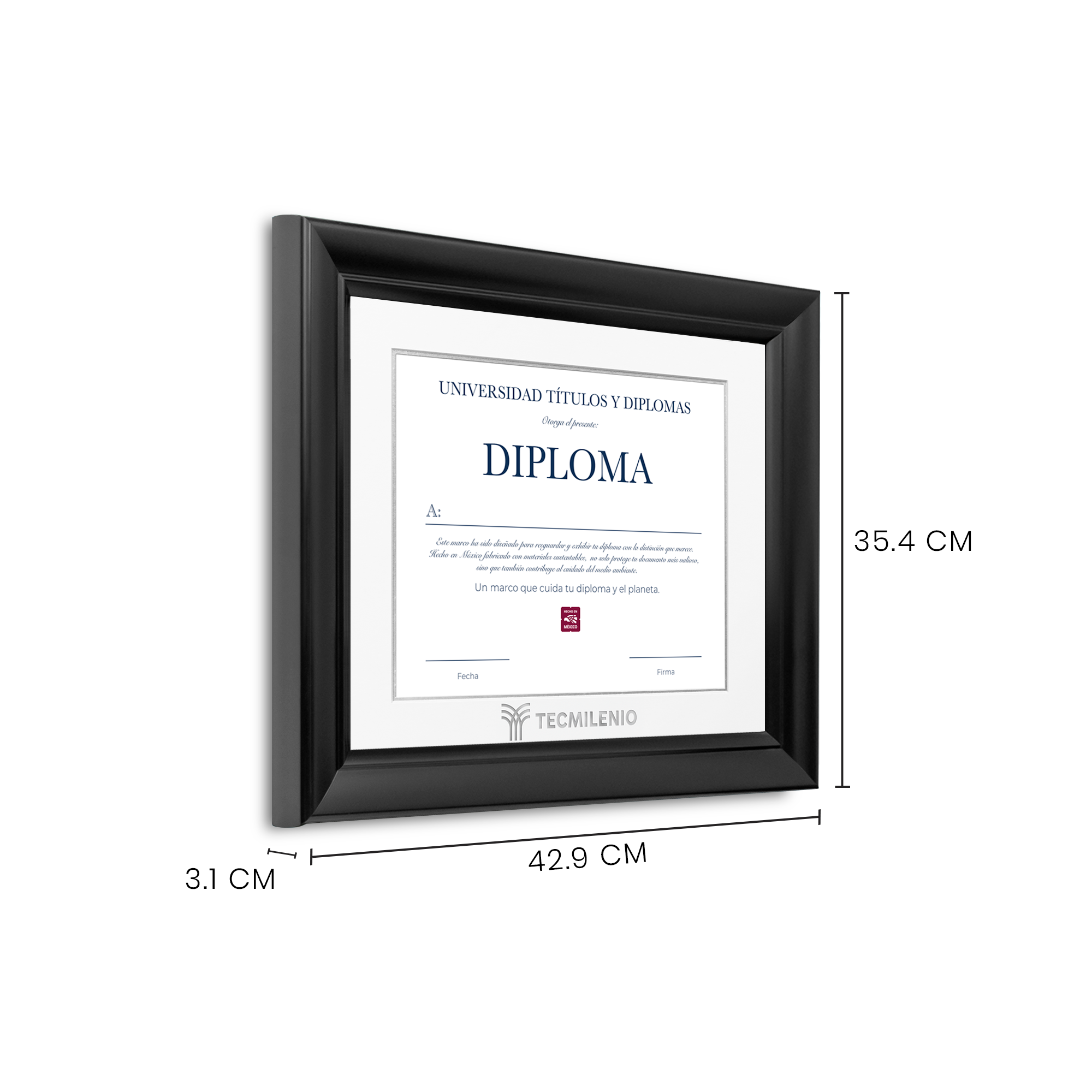 Diploma oficial Tecmilenio Marco color negro