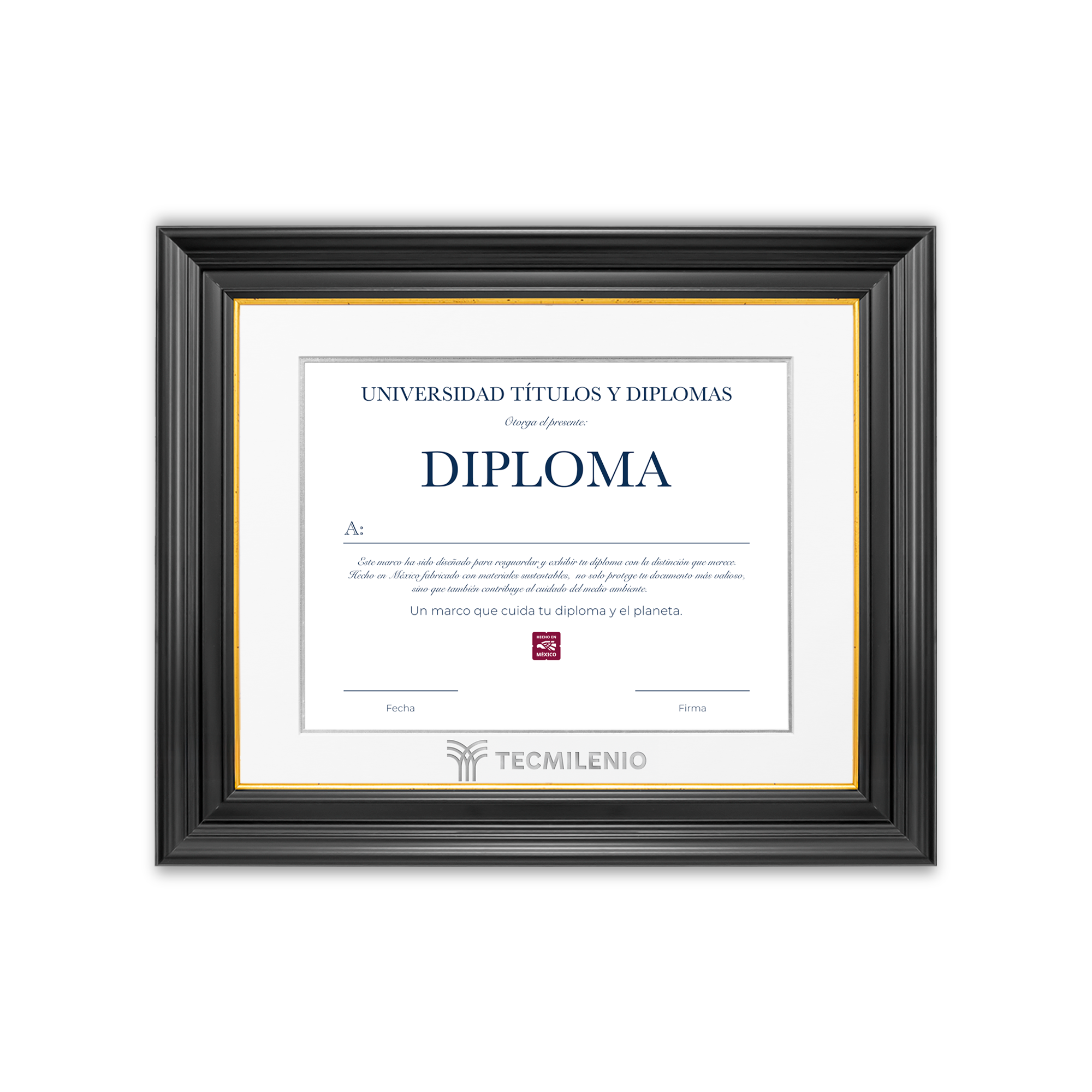 Diploma oficial Tecmilenio Marco color negro