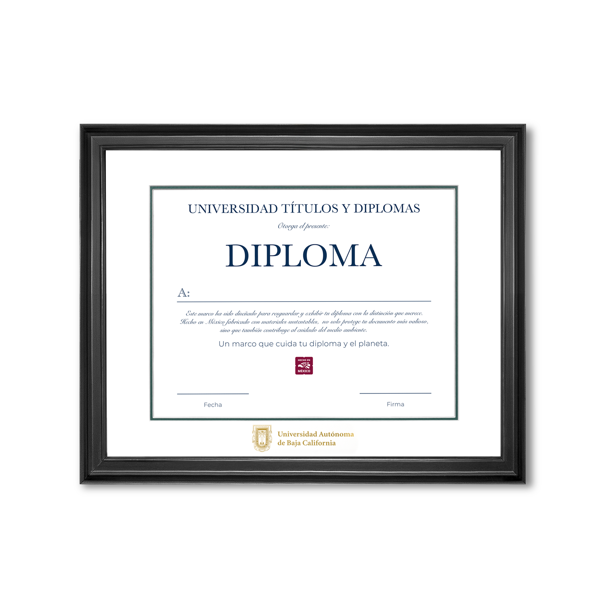 Diploma oficial UABC Marco negro