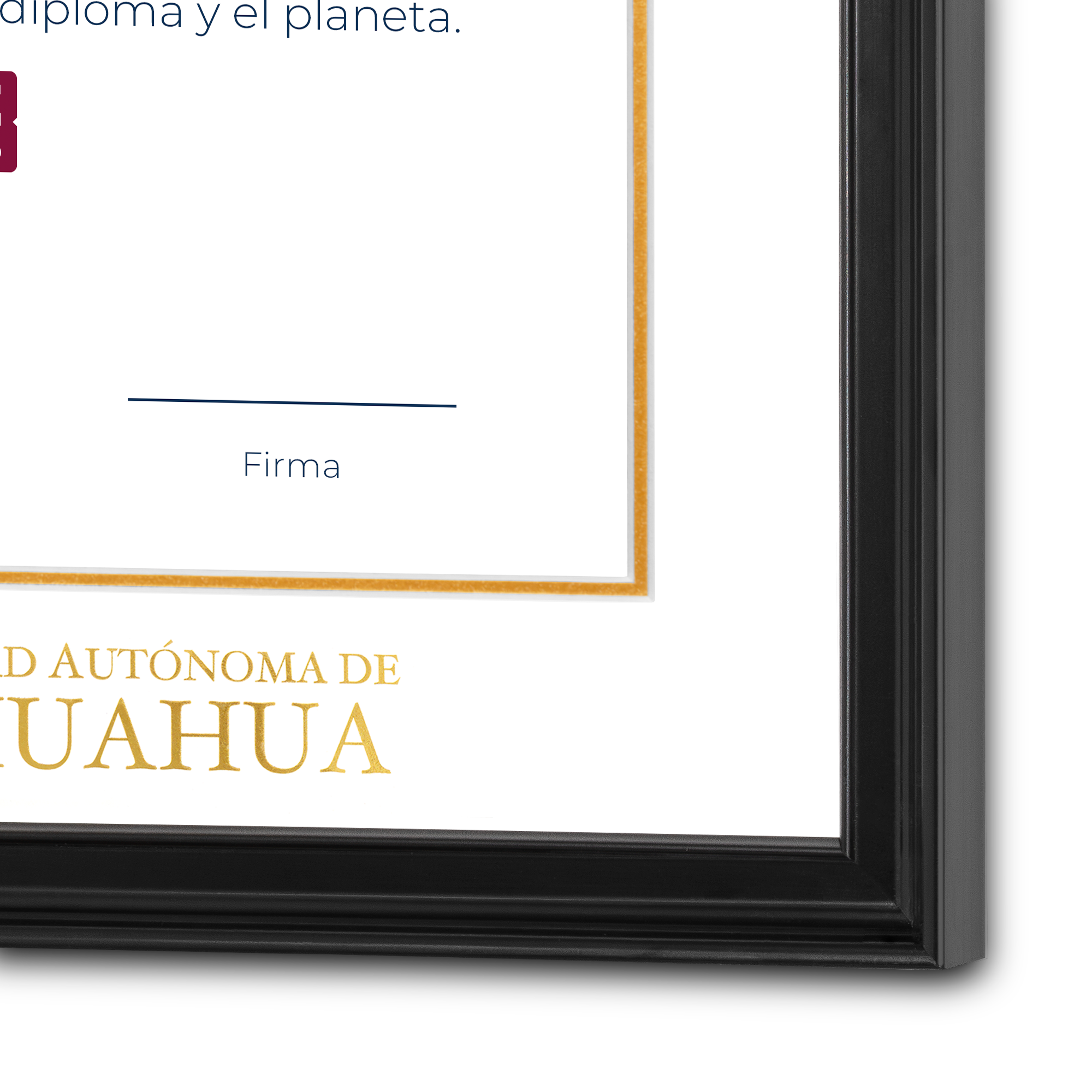 Diploma oficial UACH Marco negro