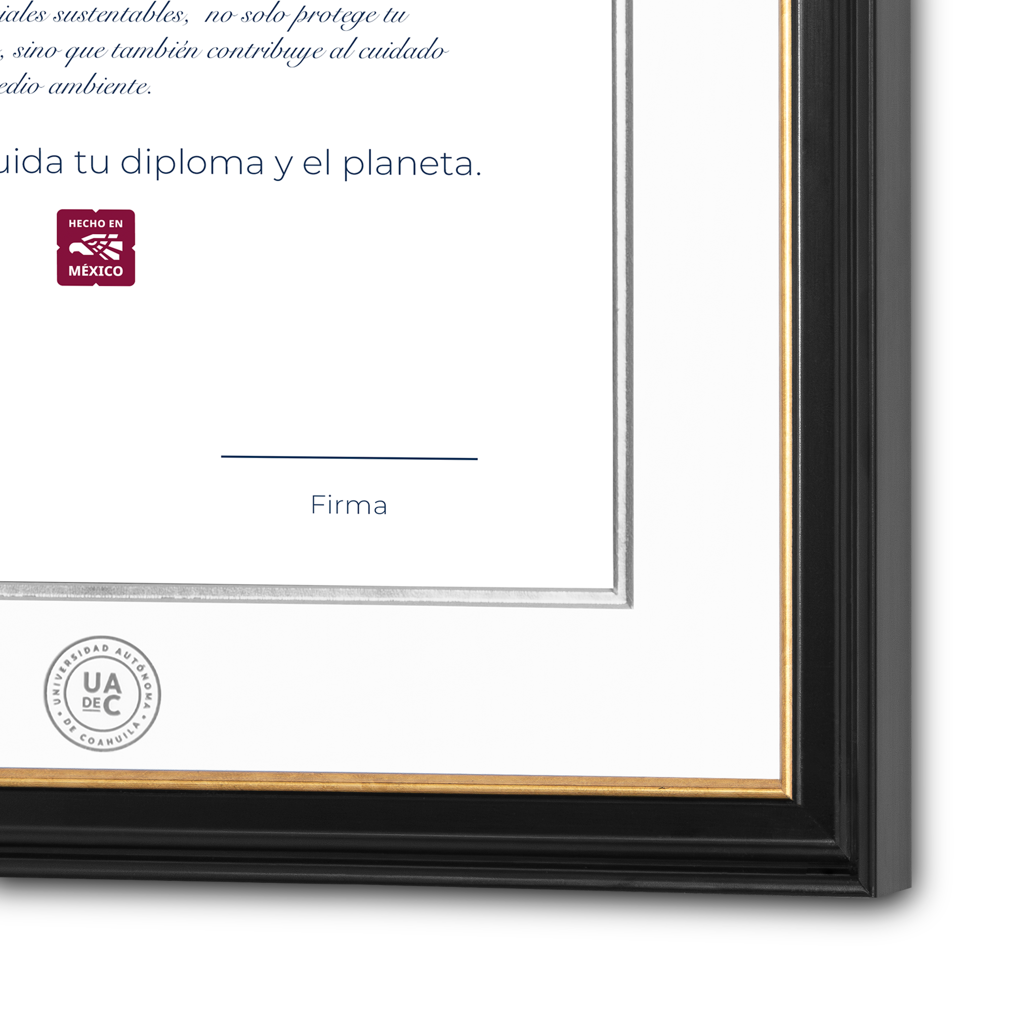 Diploma oficial UAdeC Marco negro