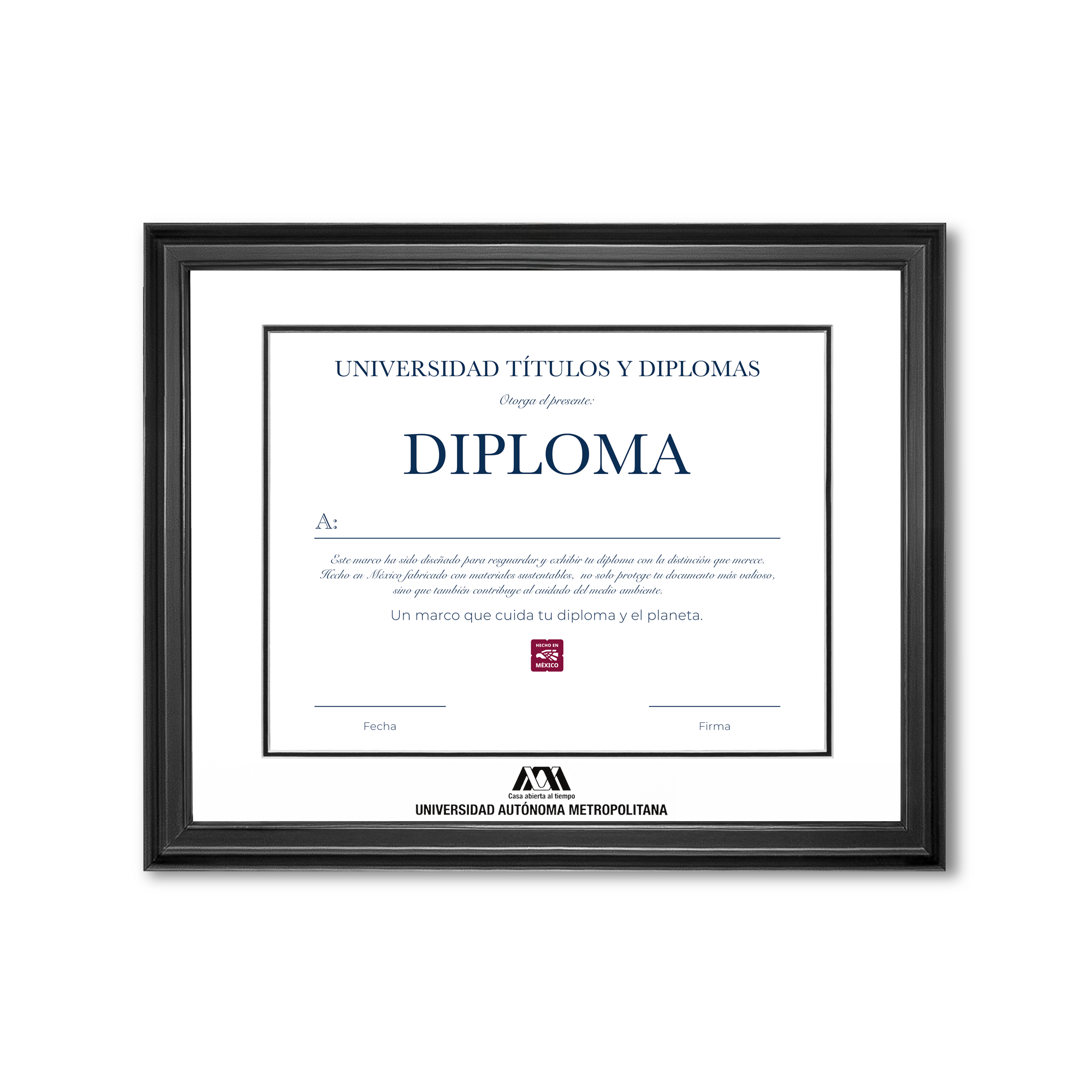 Diploma oficial UAM Marco negro