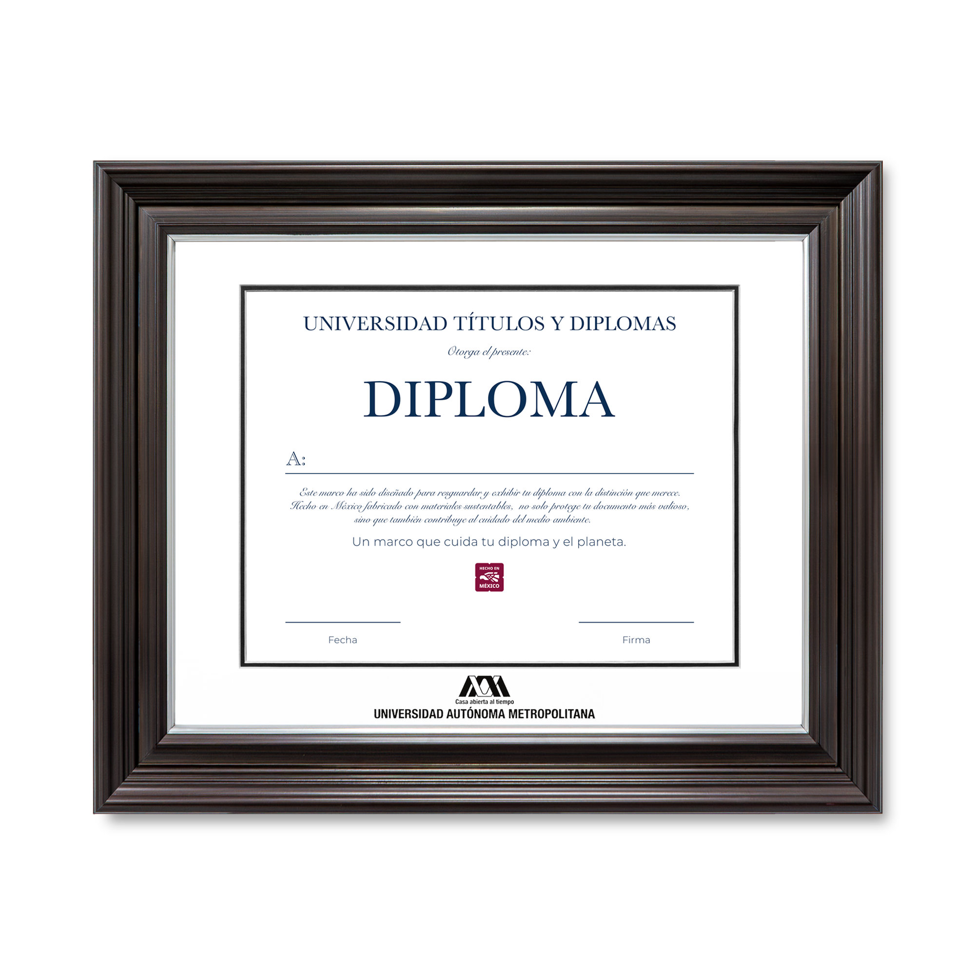 Diploma oficial UAM Marco color negro