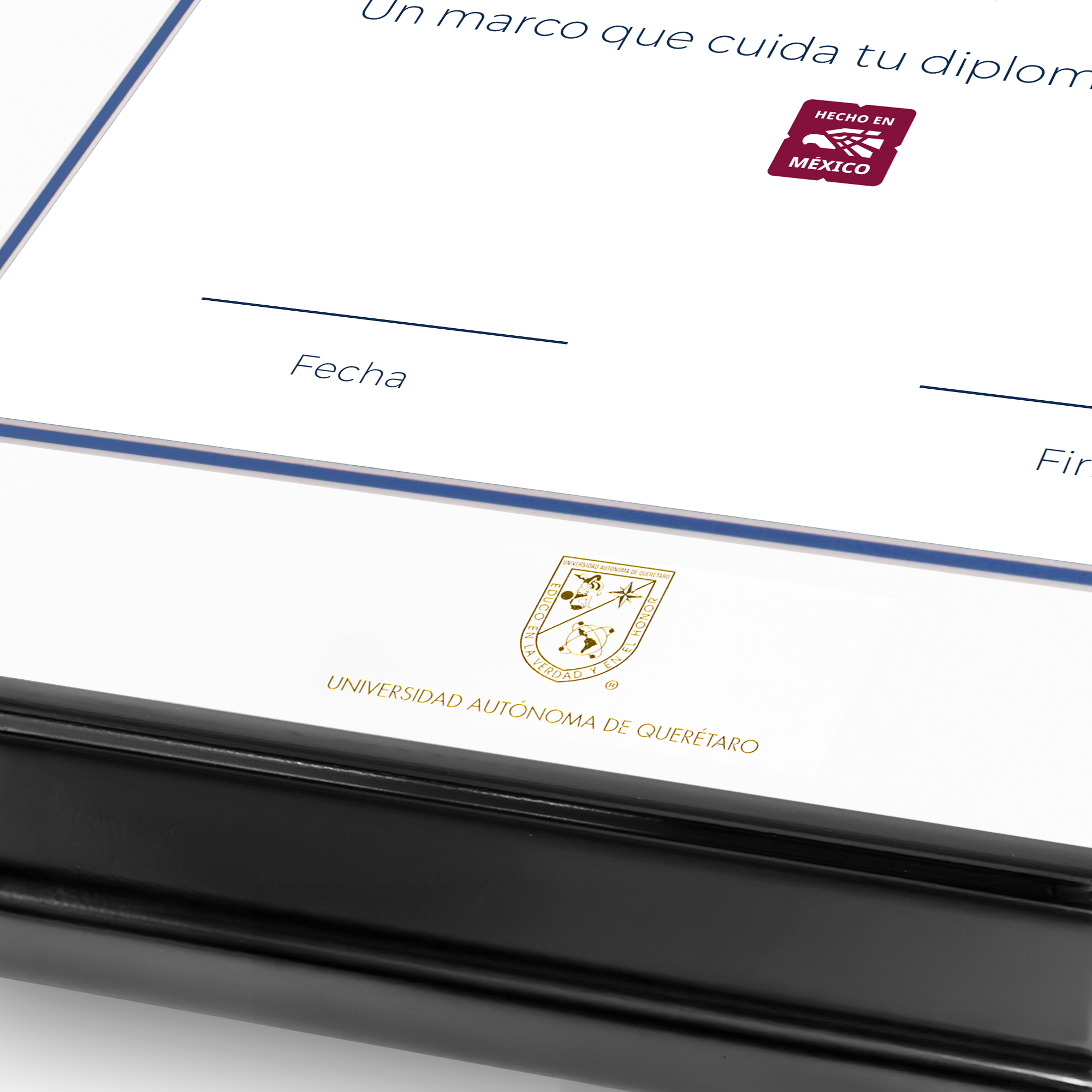 Diploma oficial UAQ Marco color negro