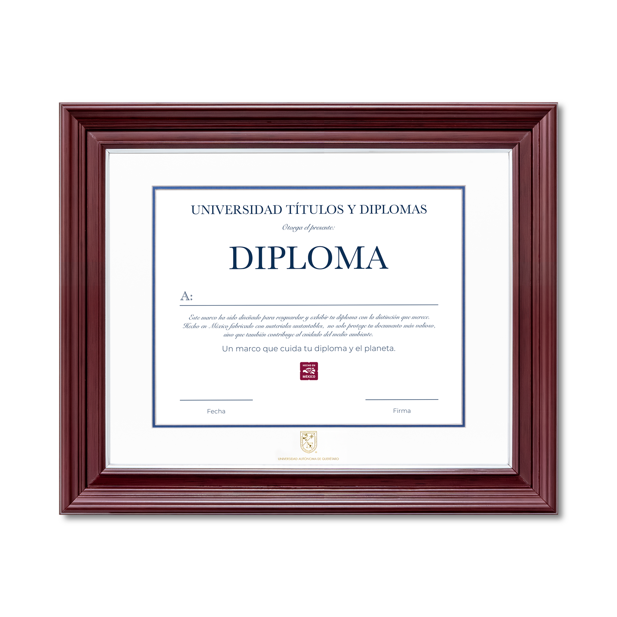 Diploma oficial UAQ Marco negro