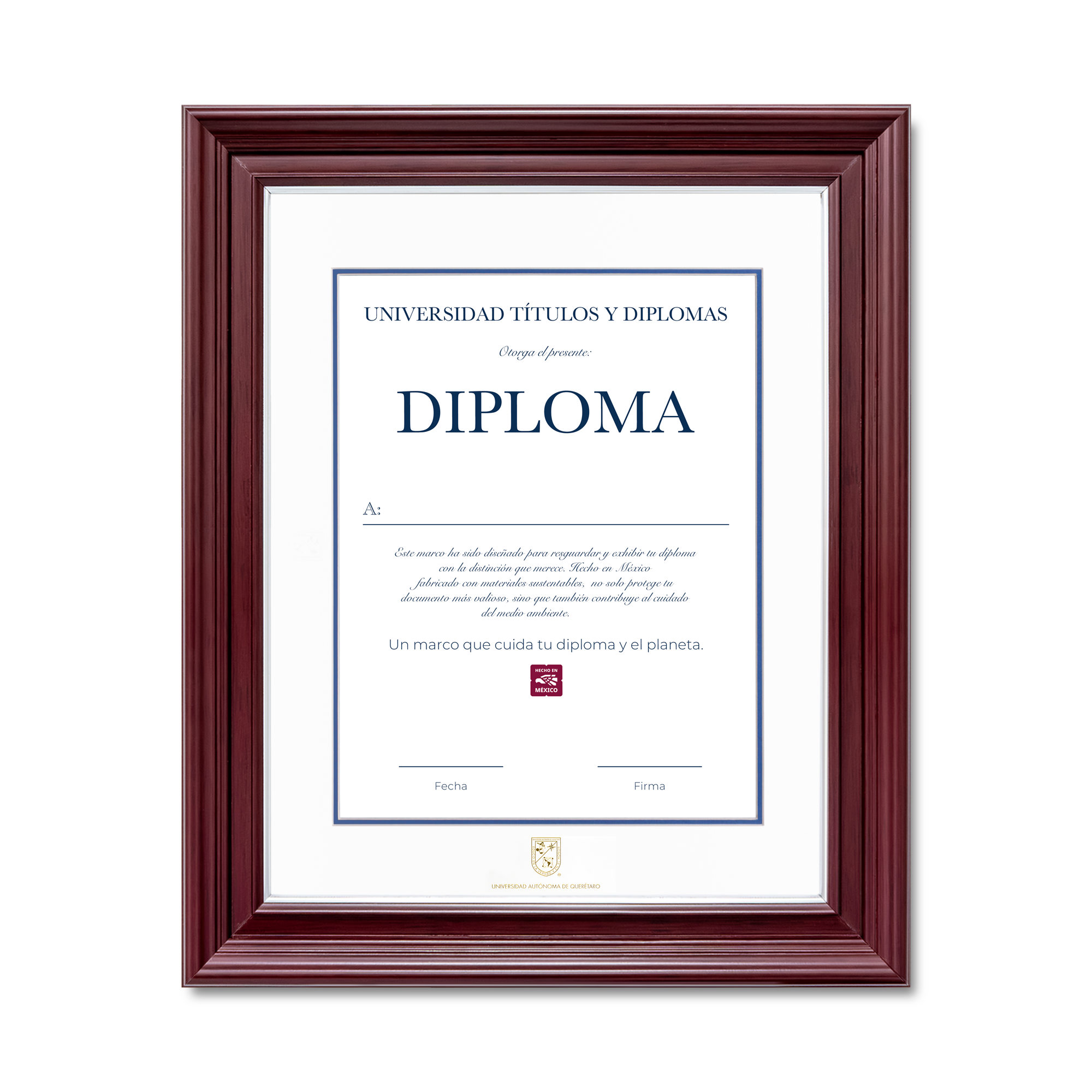 Diploma oficial UAQ Marco negro