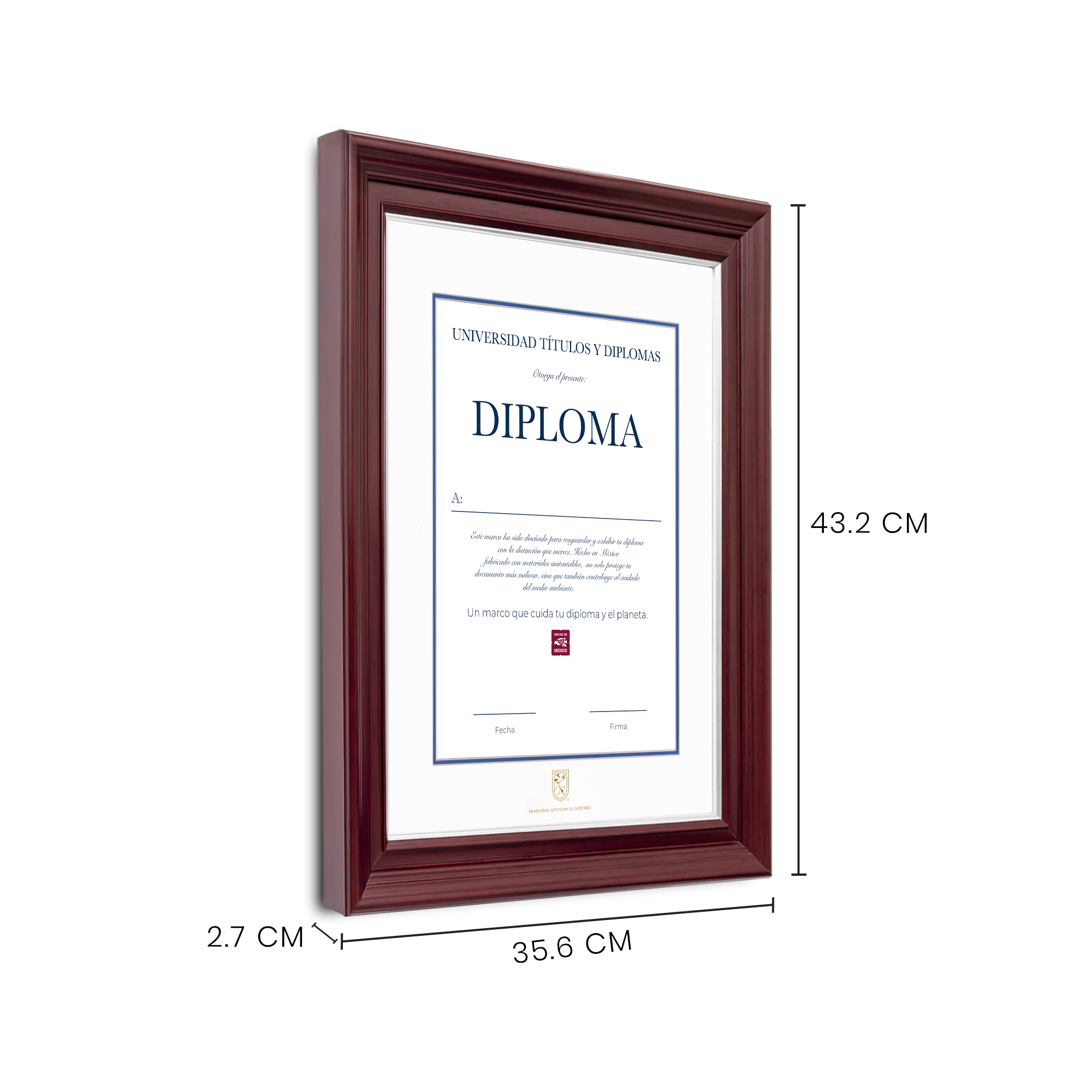 Diploma oficial UAQ Marco negro