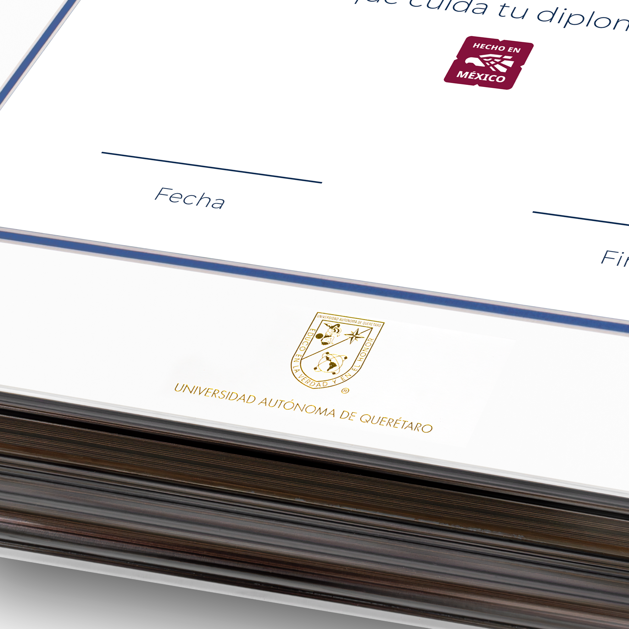Diploma oficial UAQ marco color negro