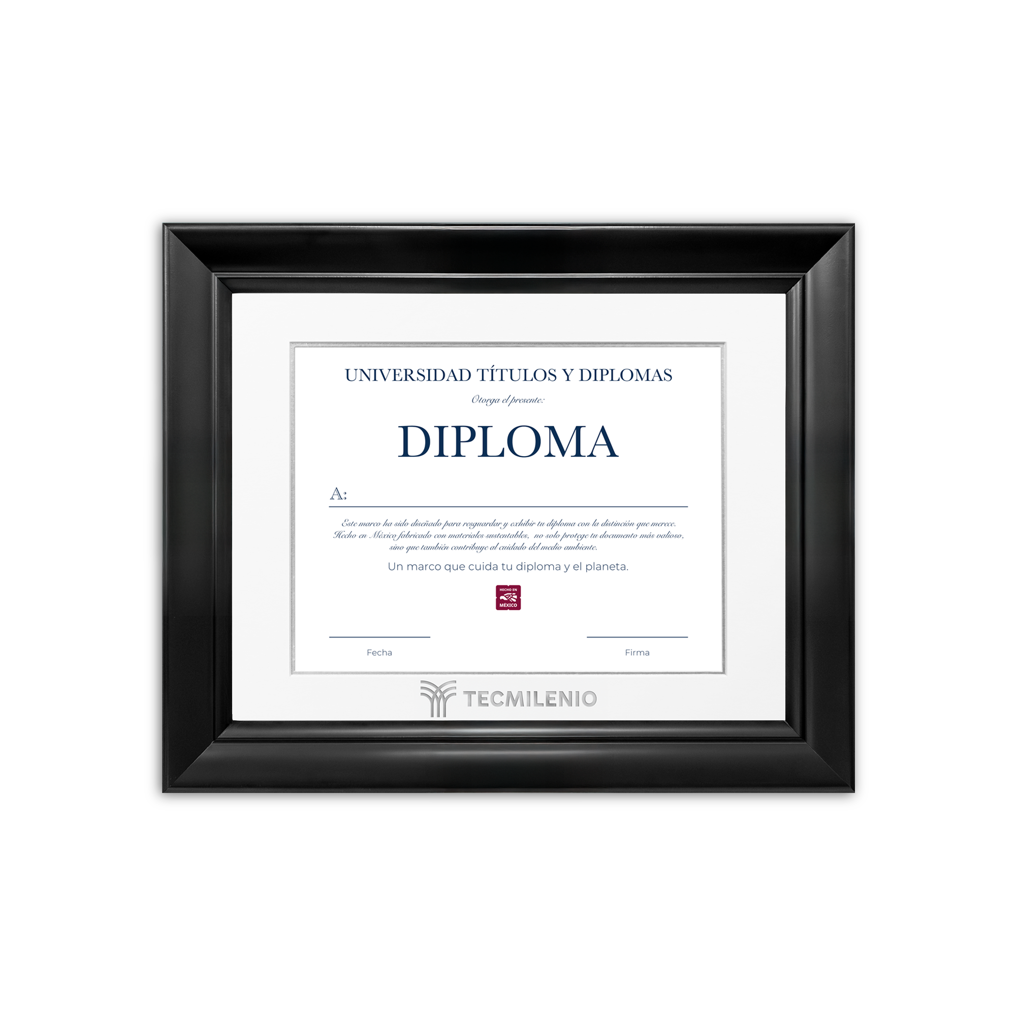 Diploma oficial Tecmilenio Marco color negro