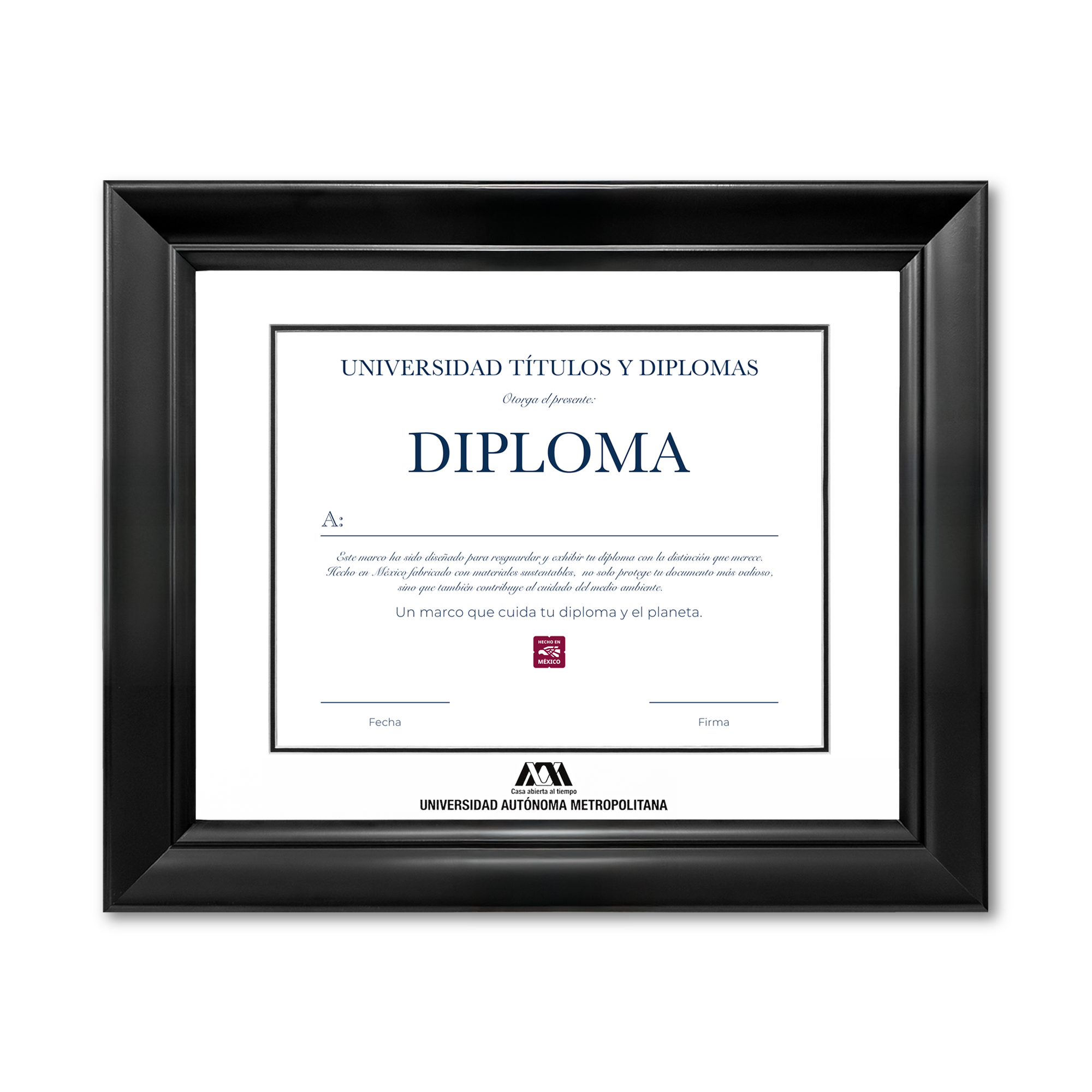 Diploma oficial UAM Marco color negro