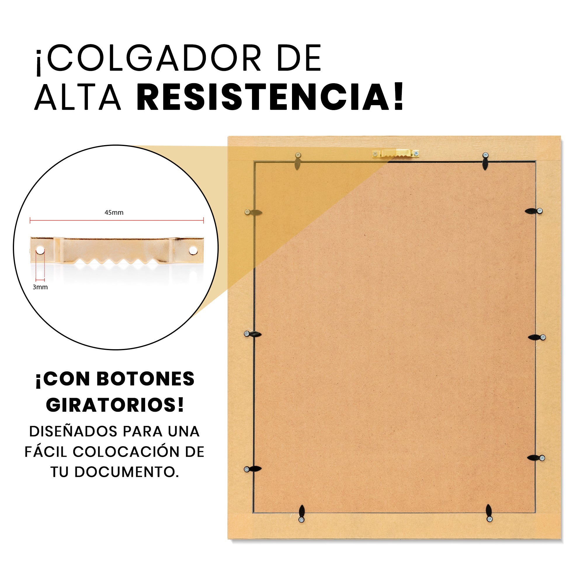 Marco Oficial en Color Caoba con Filo Dorado para Universidad UANL