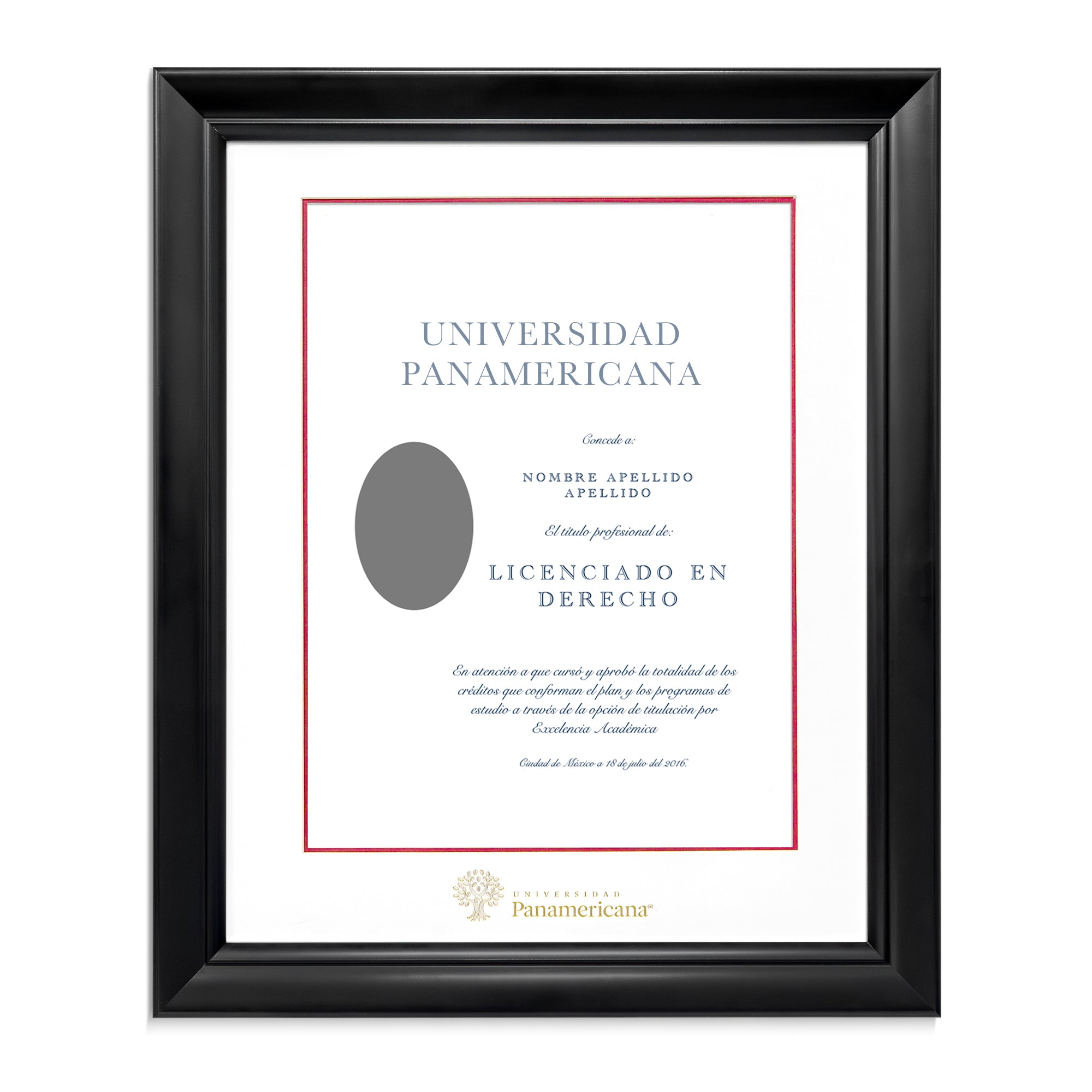Marco para Título Oficial Universidad Panamericana® en Color Negro