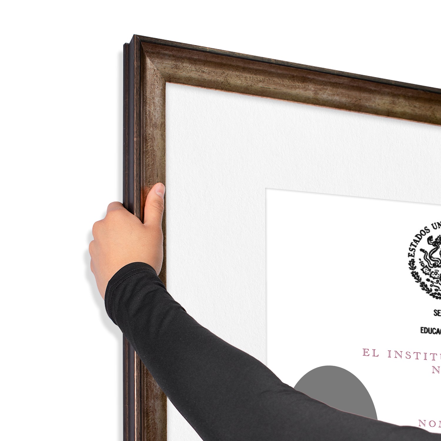 Marco para Título Profesional Color Ébano Platinado
