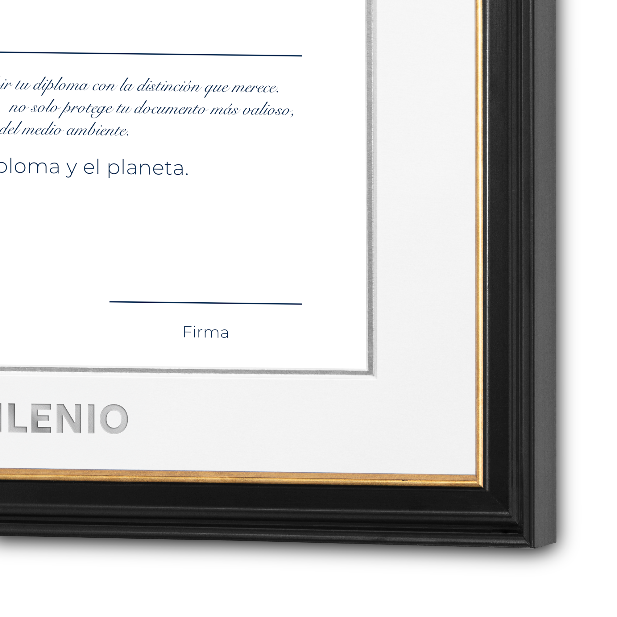 Diploma oficial Tecmilenio Marco negro con filo dorado