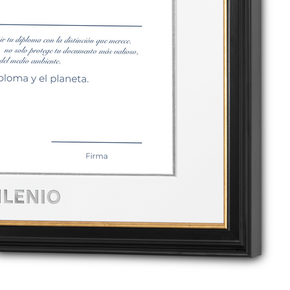 Diploma oficial Tecmilenio Marco negro con filo dorado
