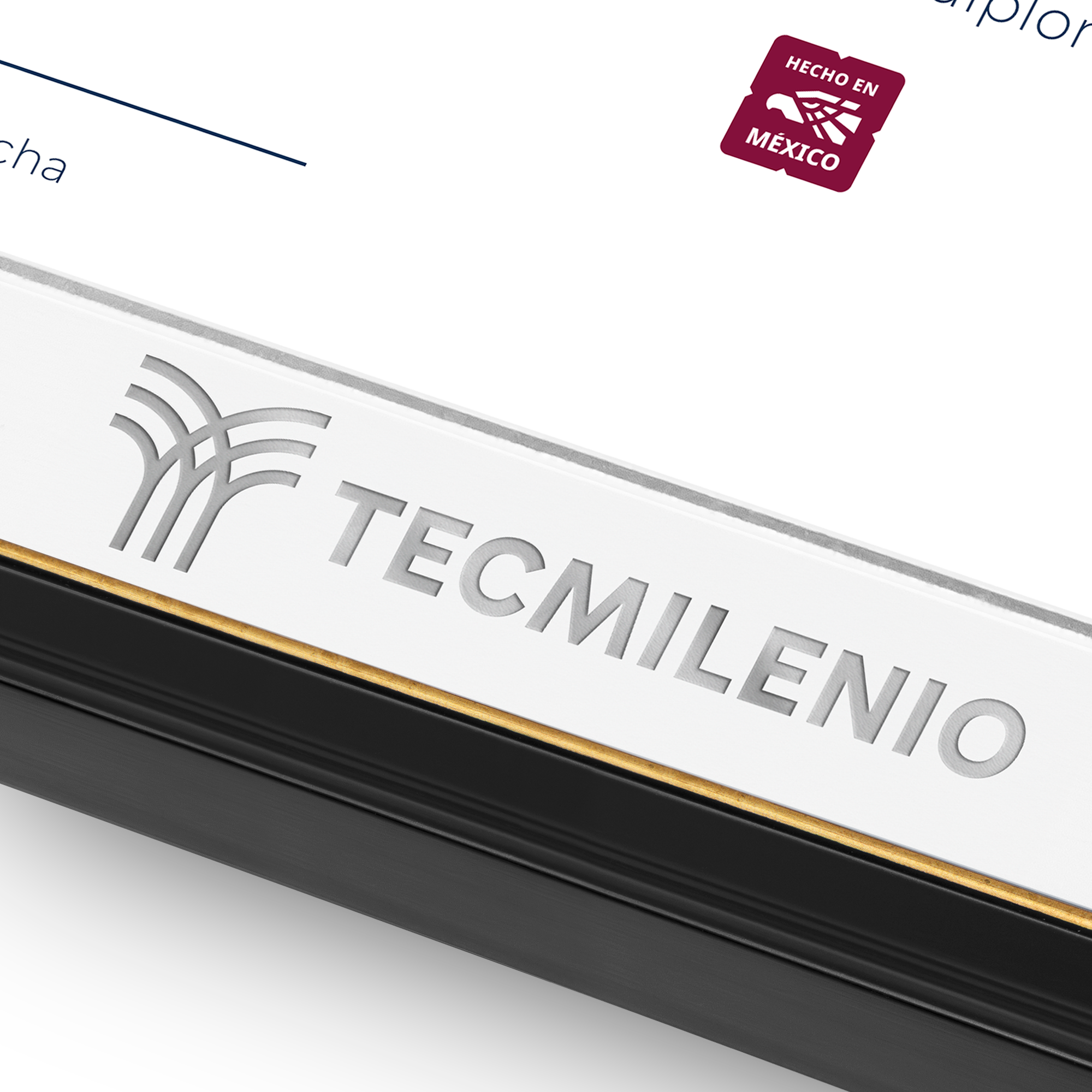 Diploma oficial Tecmilenio Marco negro con filo dorado