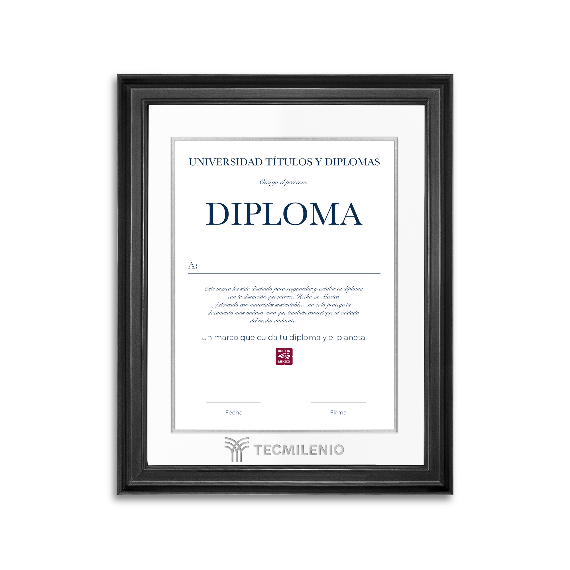 Diploma oficial Tecmilenio Marco negro