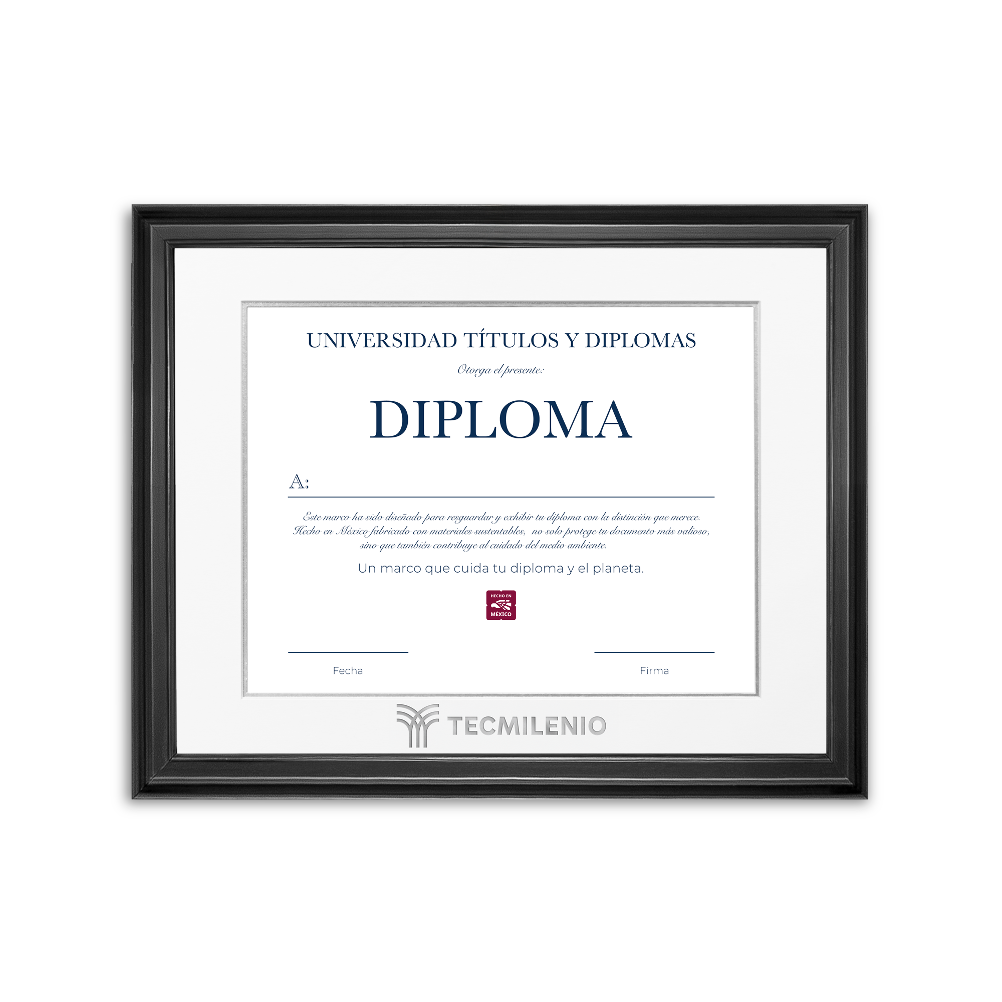 Diploma oficial Tecmilenio Marco negro
