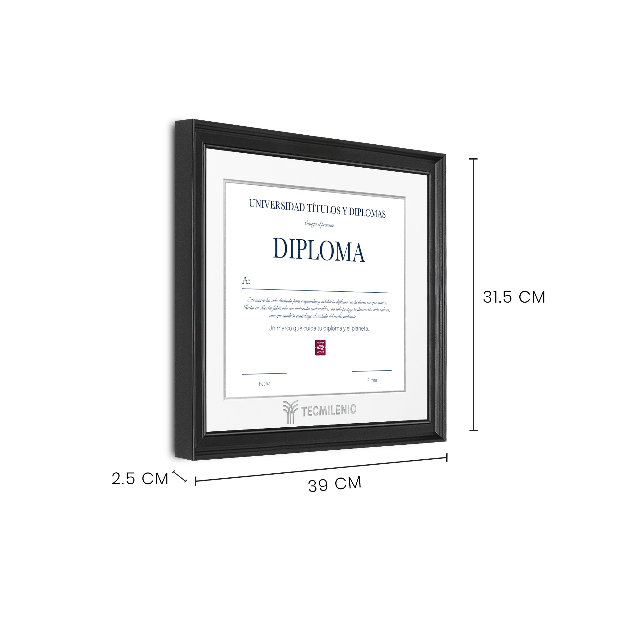 Diploma oficial Tecmilenio Marco negro