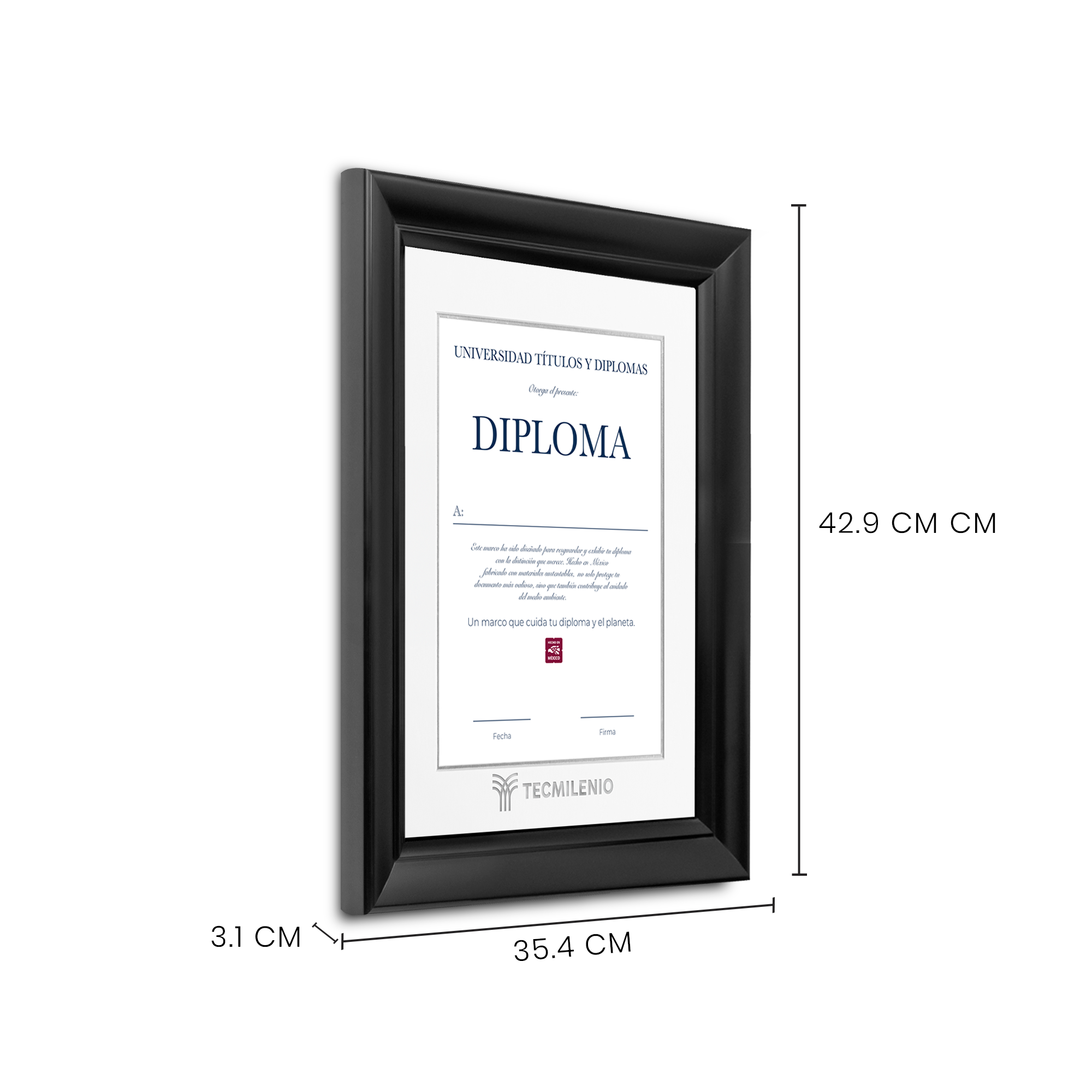 Diploma oficial Tecmilenio Marco color negro