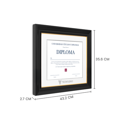 Diploma oficial Tecmilenio Marco color negro