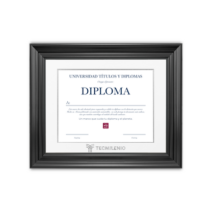 Diploma oficial Tecmilenio Marco color negro con relieves