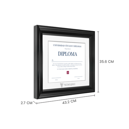 Diploma oficial Tecmilenio Marco color negro con relieves