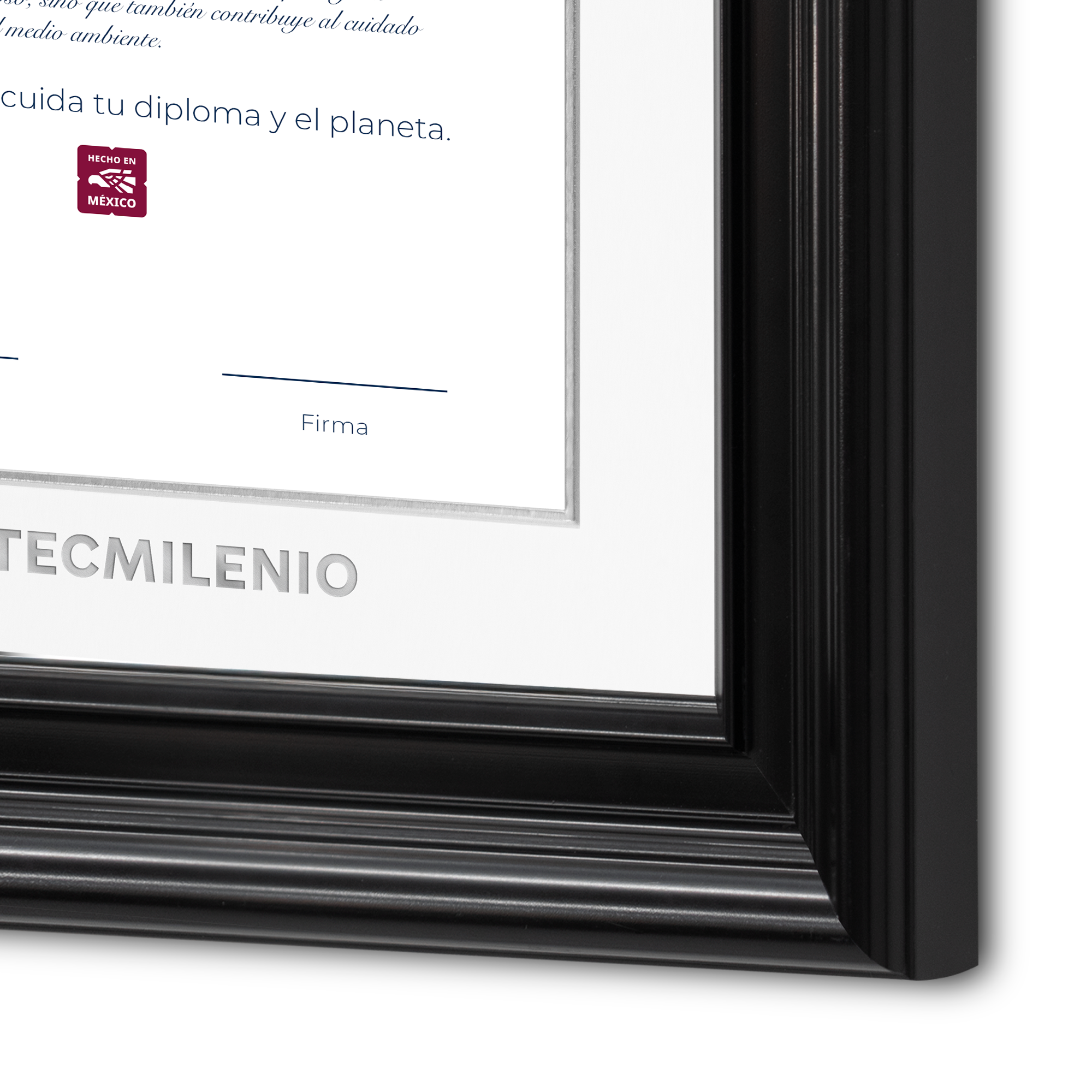 Diploma oficial Tecmilenio Marco color negro con relieves