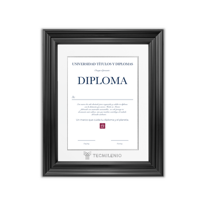 Diploma oficial Tecmilenio Marco color negro con relieves