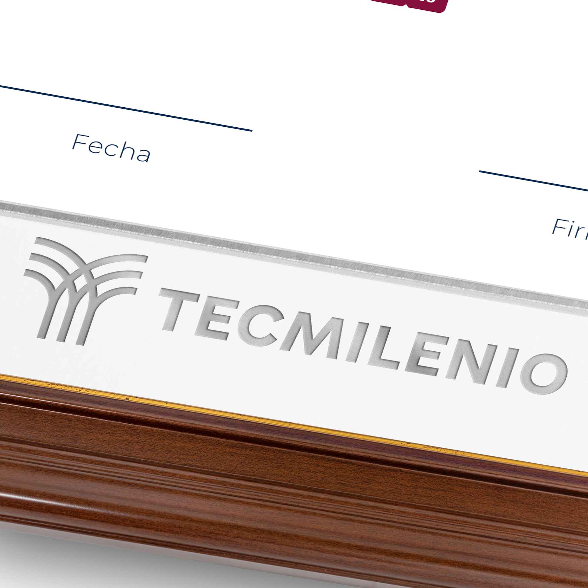 Diploma oficial Tecmilenio marco color nogal