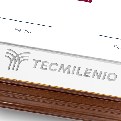 Diploma oficial Tecmilenio marco color nogal