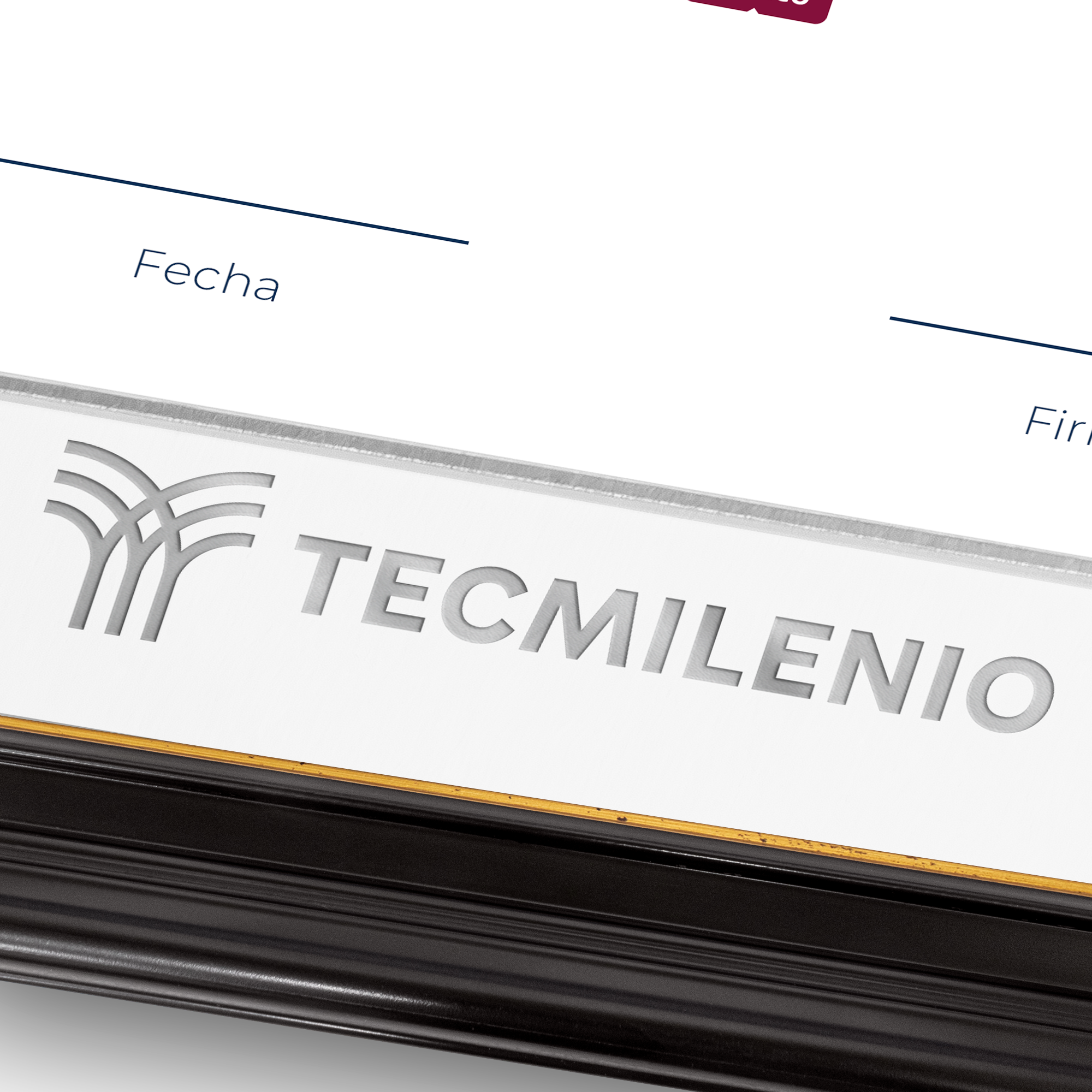 Diploma oficial Tecmilenio Marco negro con filo dorado