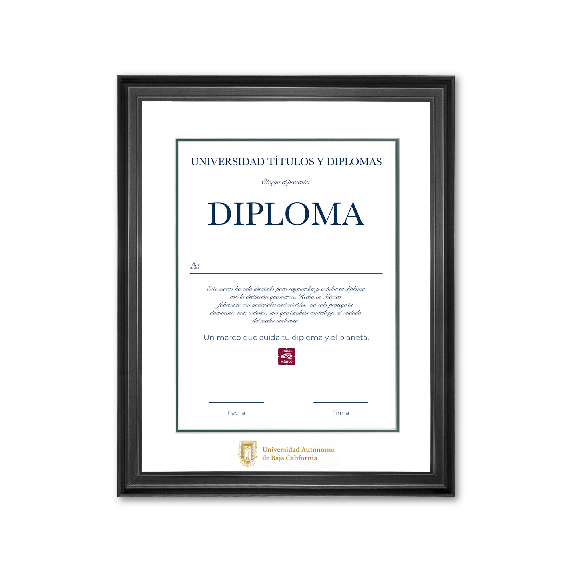 Diploma oficial UABC Marco negro