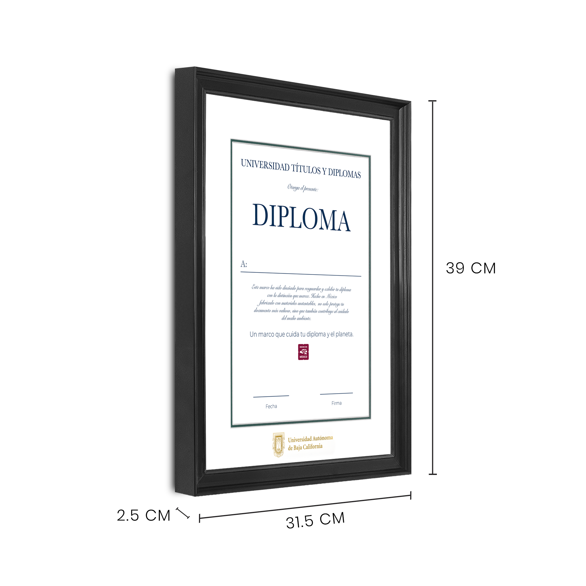 Diploma oficial UABC Marco negro