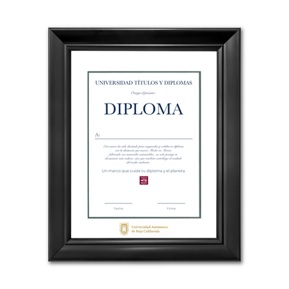 Diploma oficial UABC Marco color negro