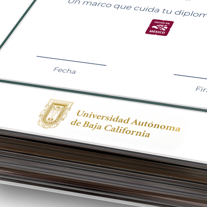 Diploma oficial UABC marco color negro