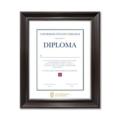 Diploma oficial UABC marco color negro