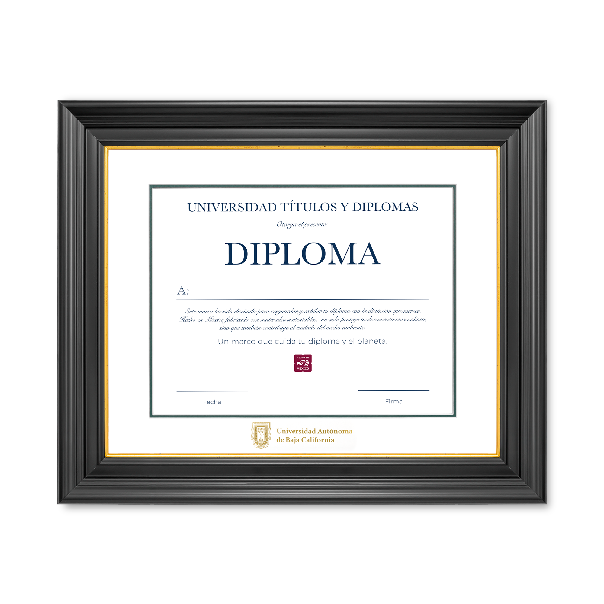 Diploma oficial UABC Marco negro