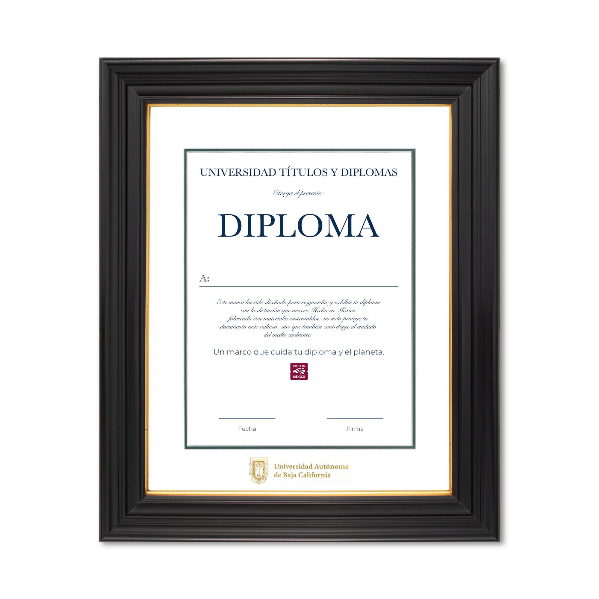 Diploma oficial UABC Marco negro