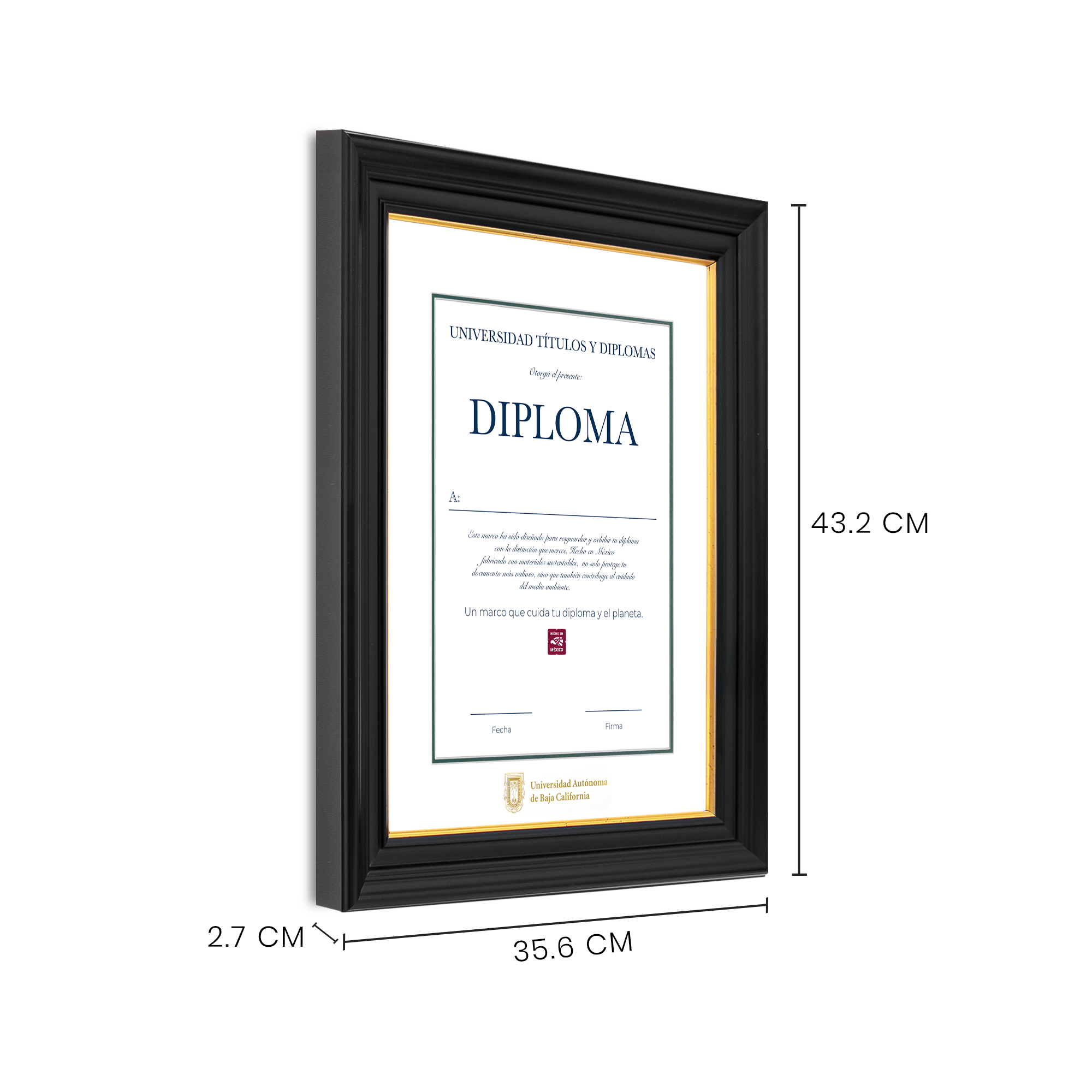 Diploma oficial UABC Marco negro