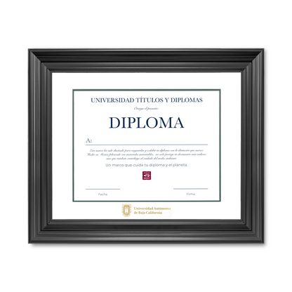 Diploma oficial UABC Marco color negro con relieves