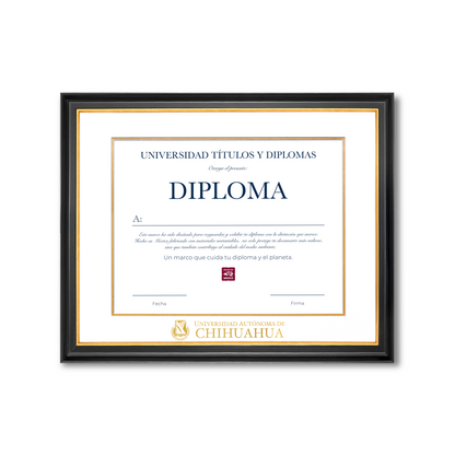 Diploma oficial UACH Marco negro
