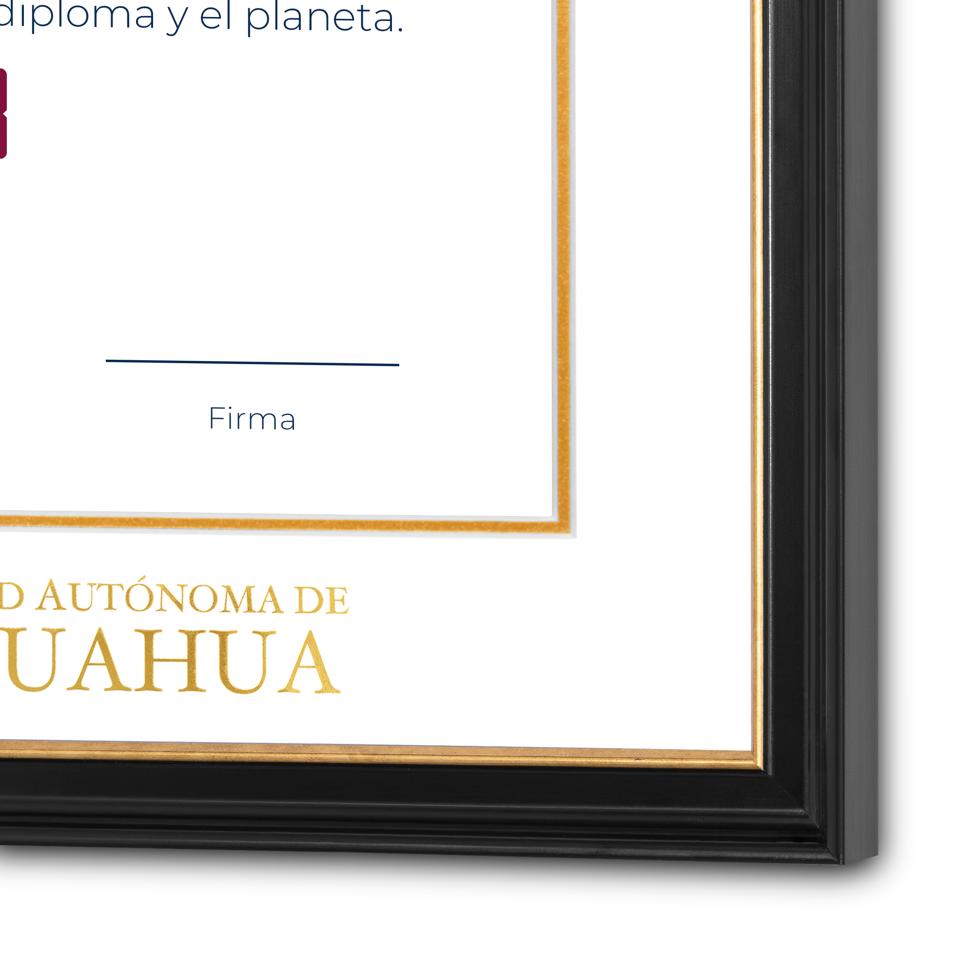 Diploma oficial UACH Marco negro