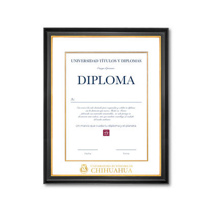 Diploma oficial UACH Marco negro