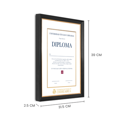 Diploma oficial UACH Marco negro
