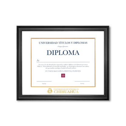Diploma oficial UACH Marco negro
