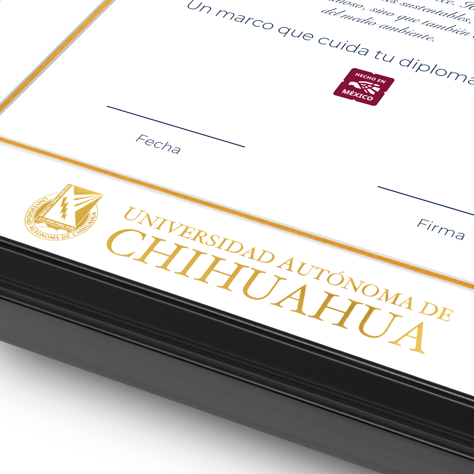 Diploma oficial UACH Marco negro