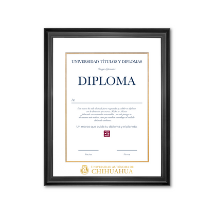 Diploma oficial UACH Marco negro