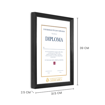 Diploma oficial UACH Marco negro
