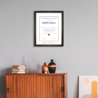 Diploma oficial UACH Marco negro
